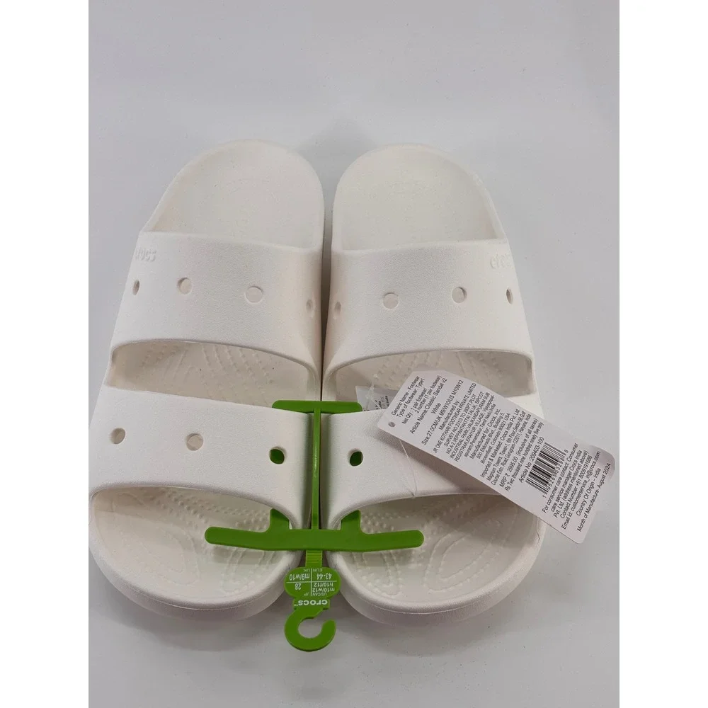 Crocs Classic Sandal V2 Unisex M10 W12 White Two Strap Slide NEW Comfort Beach